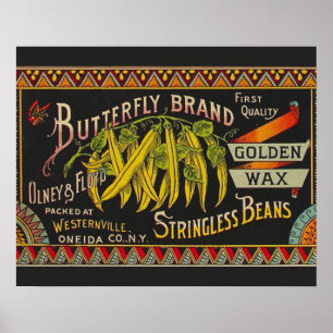 Vintage Food Green Bean Vegetable Advertising Poster