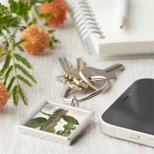 Vintage Food Herbs Spices, Black Pepper Plant Keychain