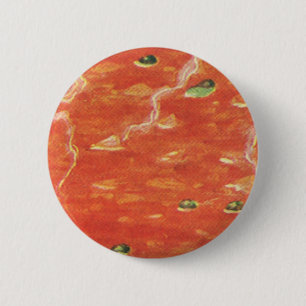 Vintage Food, Hot Bowl of Tomato Soup with Peas 2 Inch Round Button