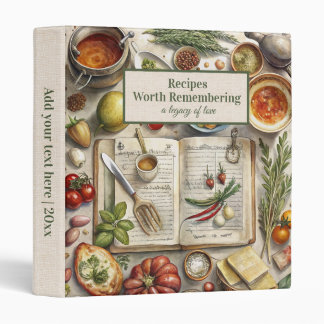 Vintage Food Kitchen Heirloom Recipe Cookbook Binder
