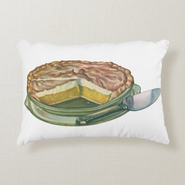 Vintage Food, Lemon Meringue Pie Dessert Accent Pillow (Front)