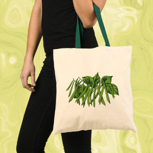 Vintage Food, Organic Green Beans Vegetables Tote Bag