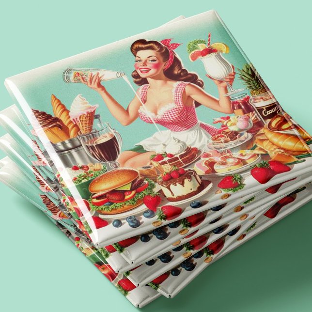Vintage Food Pin-Up Illustration Magnet (Creator Uploaded)