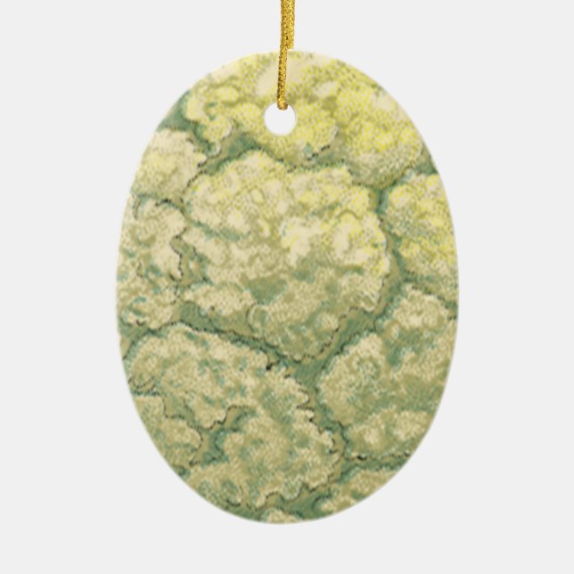 Vintage Food Vegetables Veggies Cauliflower Ceramic Ornament (Front)