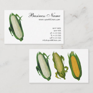 Vintage Food Vegetables White Corn on the Cob Business Card