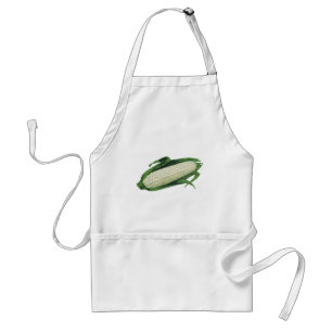 Vintage Food Vegetables White Corn on the Cob Standard Apron