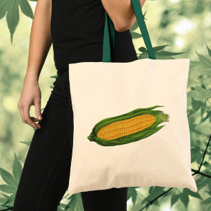 Vintage Food Vegetables; Yellow Corn on the Cob Tote Bag