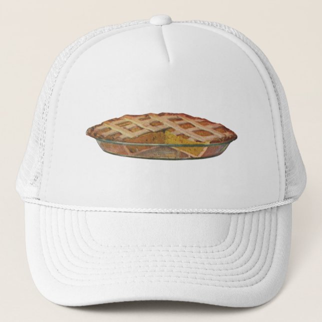 Vintage Foods, Dessert, Thanksgiving Pumpkin Pie Trucker Hat (Front)