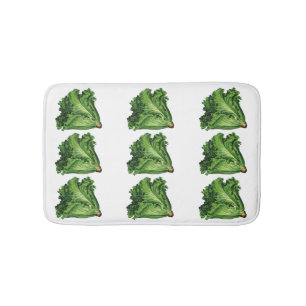 Vintage Foods, Green Leaf Lettuce Vegetables Bath Mat