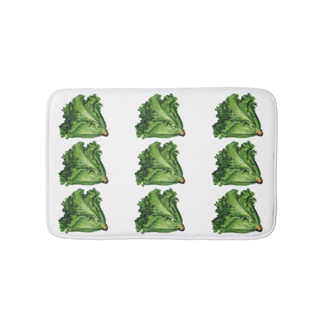 Vintage Foods, Green Leaf Lettuce Vegetables Bath Mat (Front)
