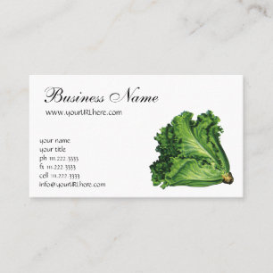 Vintage Foods, Green Leaf Lettuce Vegetables Business Card