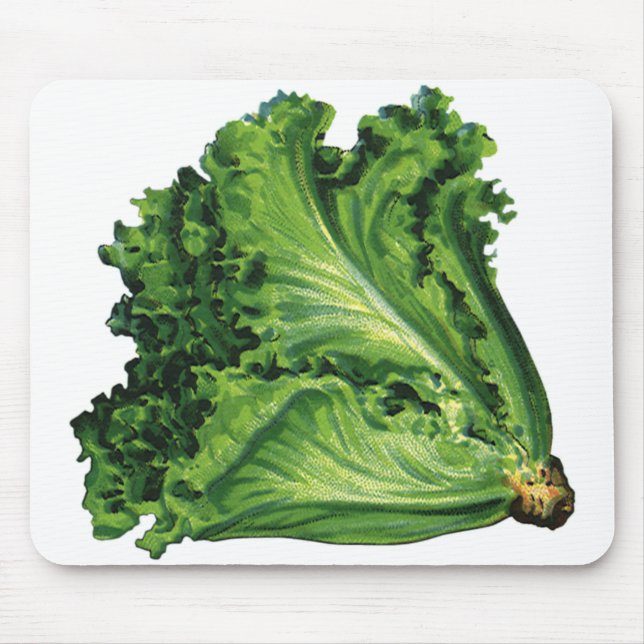 Vintage Foods, Green Leaf Lettuce Vegetables Mouse Pad (Front)