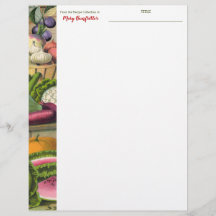 Vintage foods personalized recipe letterhead