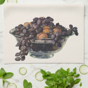 Vintage Foods, Walnuts and Almonds, Fruit and Nuts Kitchen Towel