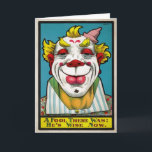Vintage Fool Clown Birthday Card<br><div class="desc">Custom restored,  high quality vintage clown image.</div>