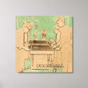 VINTAGE FOOSBALL FUZBOLL PHOTO ART TABLE FOOTBALL CANVAS PRINT