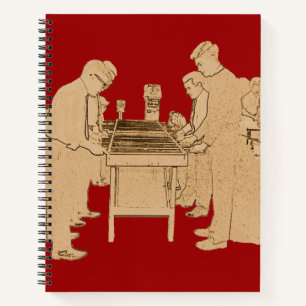 VINTAGE FOOSBALL FUZBOLL PHOTO ART TABLE FOOTBALL NOTEBOOK