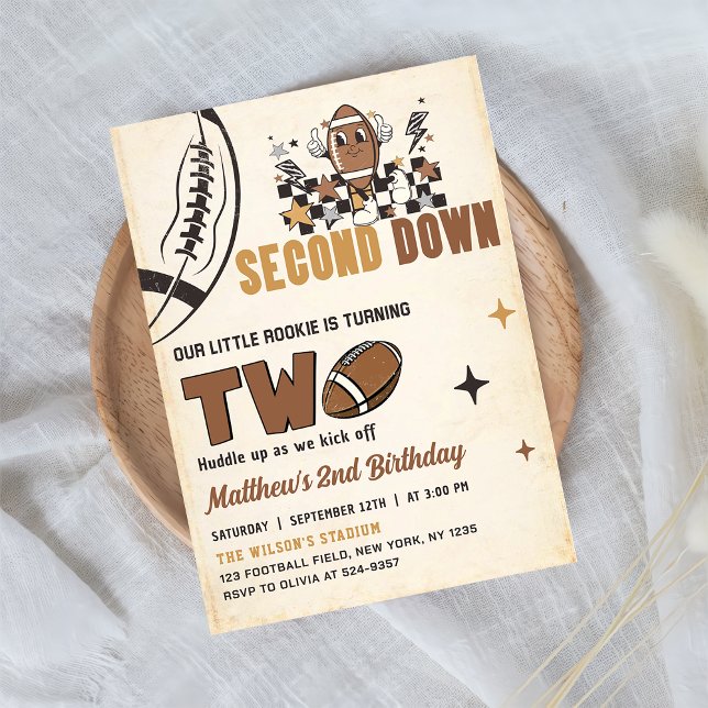 Vintage Football 2nd Birthday Invitation (Creator Uploaded)