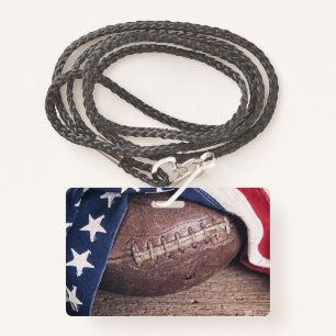 Vintage Football and Flag Badge