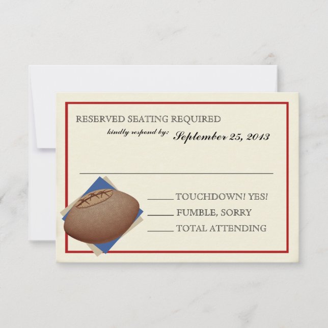 Vintage Football Bar Mitzvah Reply RSVP Card (Front)