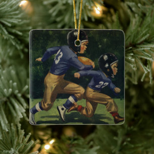 Vintage Football, Children, Boys Playing Sports  Ceramic Ornament
