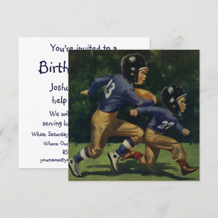 Vintage Football, Children, Boys Playing Sports  Invitation
