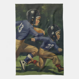 Vintage Football, Children, Boys Playing Sports  Kitchen Towel
