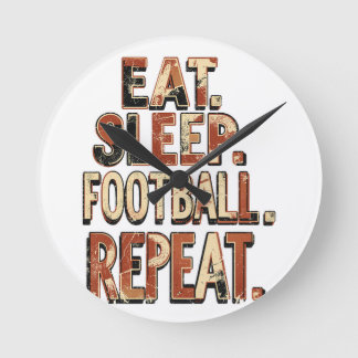 Vintage Football Fan Design | Retro Soccer Graphic Round Clock