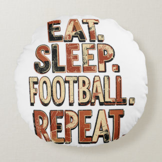 Vintage Football Fan Design | Retro Soccer Graphic Round Pillow