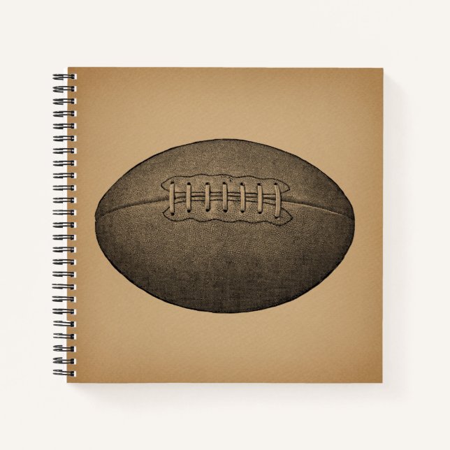 Vintage Football Illustrated Antique Sports Art Notebook (Front)