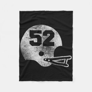 Vintage Football Jersey Number 52 Player Number Fleece Blanket
