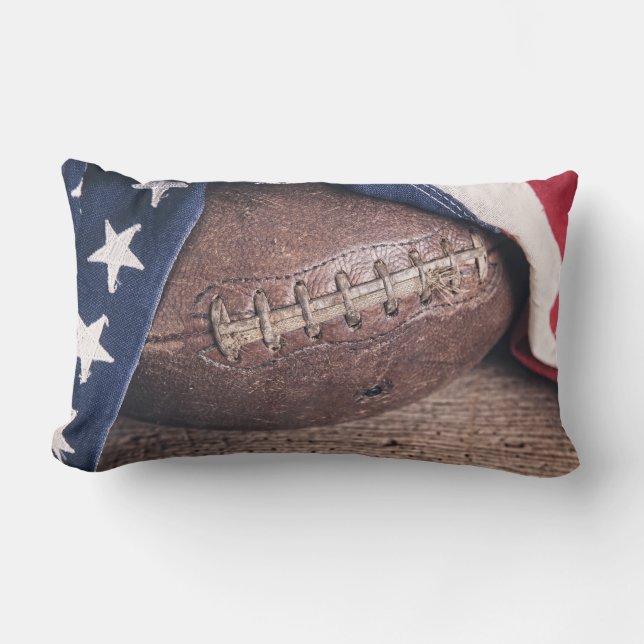 Vintage Football Lumbar Pillow (Front)