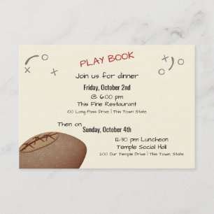 Vintage Football Pass Bar Mitzvah Itinerary Enclosure Card