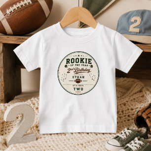 Vintage Football Rookie 2nd Birthday baby boy T-Shirt
