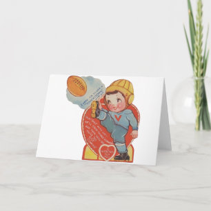 Vintage Football Valentine Greeting Card