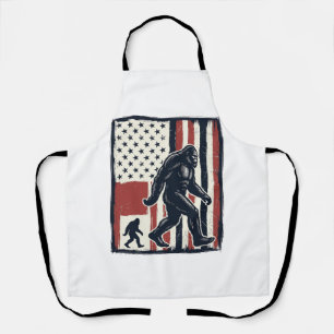 Vintage Forest Creature Flag Vector Shirt Design_1 Apron