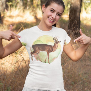 Vintage Forest Deer Gifts for Outdoorsy Girlfriend T-Shirt