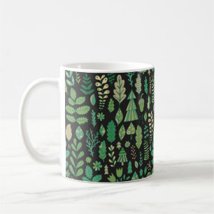 Vintage Forest Floral Seamless Design Coffee Mug