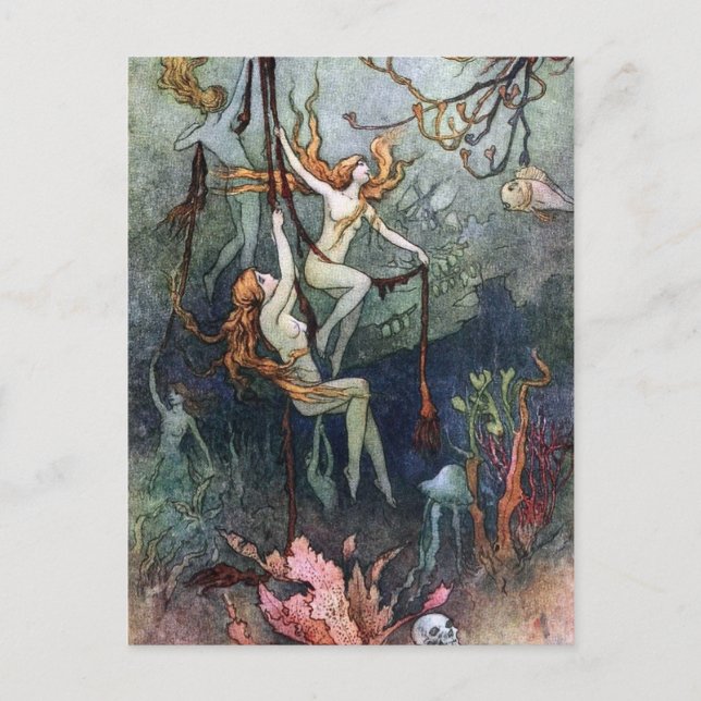 Vintage Forest Nymphs Postcard (Front)