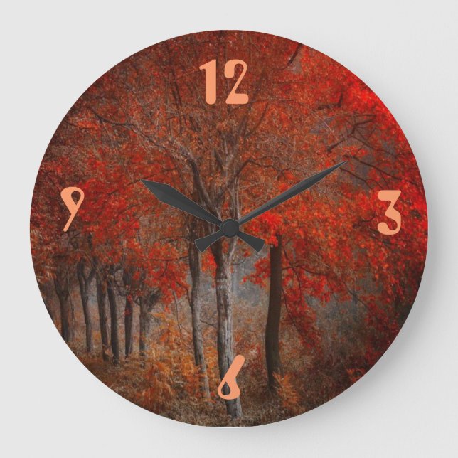 Vintage Forest Scene Large Clock (Front)