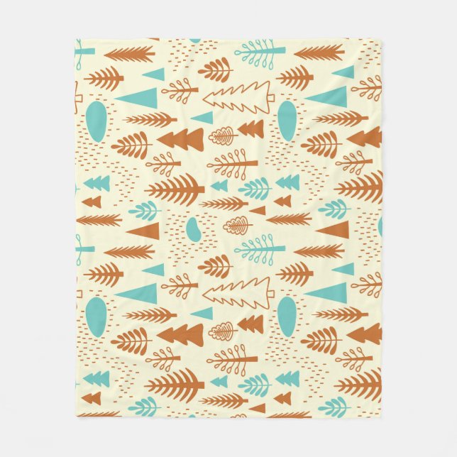 Vintage Forest: Timeless Natural Pattern. Fleece Blanket (Front)