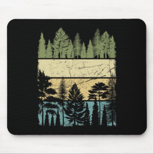 Vintage Forest Trees Wildlife Nature Hiking Campin Mouse Pad