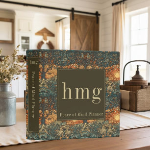 Vintage Forest William Morris End of Life Planner Binder