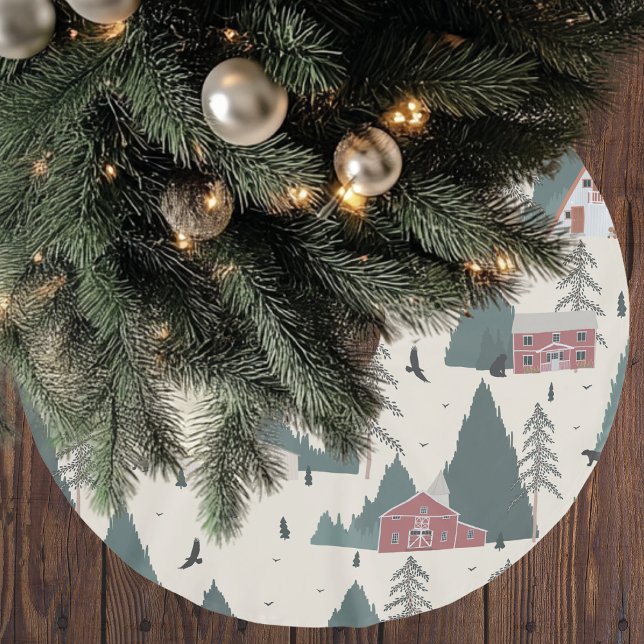 Vintage Forest Winter Brushed Polyester Tree Skirt (Creator Uploaded)