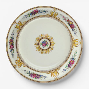 Vintage Formal China Pattern Paper Dinner Plate