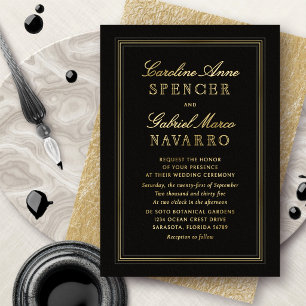Vintage Formal Wedding Foil Invitation