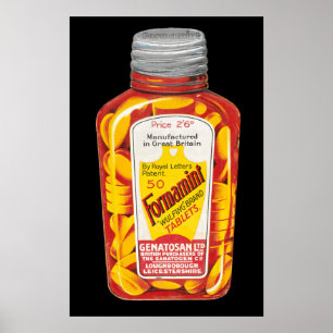 Vintage Formamint Medical Tablets Advertisement Poster