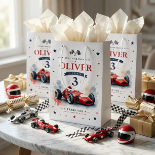 Vintage Formula Race Car Personalized Medium Gift Bag