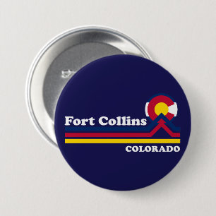 Vintage Fort Collins Colorado 3 Inch Round Button