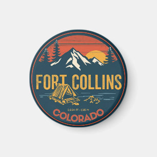vintage fort colllins colorado mountain camping magnet